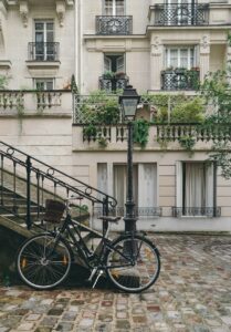 bicycle, building, city